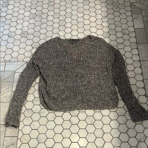 Vince grey and White Crew Neck Sweater. Hand knit